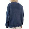 Pull Daily Sweater à manches longues imprimé jacquard et nœud papillon - Bleu gris L | US 8