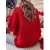 Pull de Noël à col roulé et manches chauve-souris - Rouge S | US 4