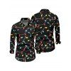 Chemise de Noël pour homme à manches longues avec imprimé chaînes d'éclairs - Noir 5XL