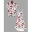 Couple Outfit Skull with Christmas Hat Snowflake Print Faux Fur Dress and Shirt Set - Rouge S | US 4