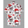 Couple Outfit Skull with Christmas Hat Snowflake Print Faux Fur Dress and Shirt Set - Rouge S | US 4