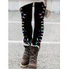 Women Outfit Skeleton Christmas Hat Print Buckle Sweatshirt and Lightning Chains Leggings Set - Noir S | US 4