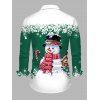 Chemise de Noël pour homme, imprimé bonhomme de neige et flocons de neige, colorblock - Vert 5XL