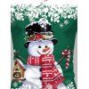 Chemise de Noël pour homme, imprimé bonhomme de neige et flocons de neige, colorblock - Vert 5XL
