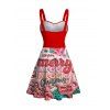 Holiday Dress Merry Christmas Gift Print Ruched Mini Dress - RED M | US 6