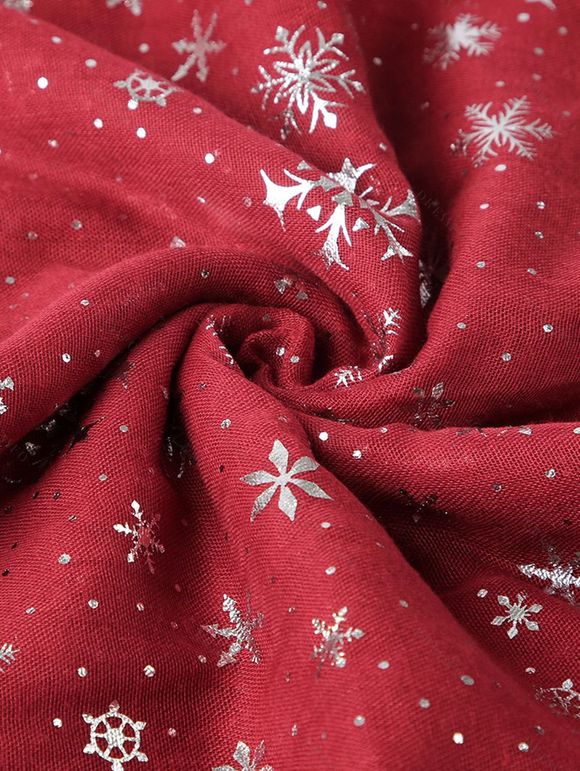 Écharpe de Noël à motif flocons de neige, écharpe chaude - Rouge 
