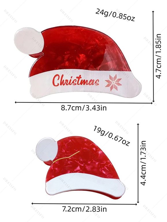 Lot de 2 pinces à cheveux de Noël avec motif flocons de neige et lettres - Accessoires de fête - multicolor A 