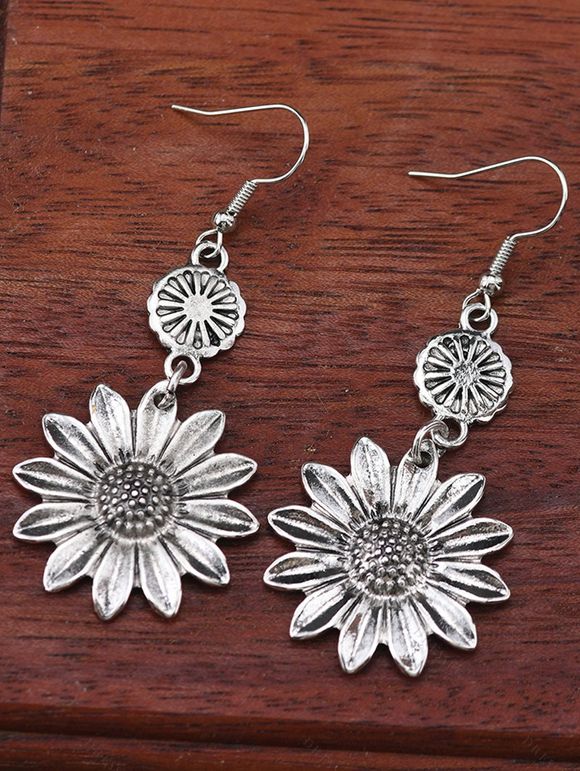 Boucles d'oreilles bohèmes citron tournesol vintage - Argent 