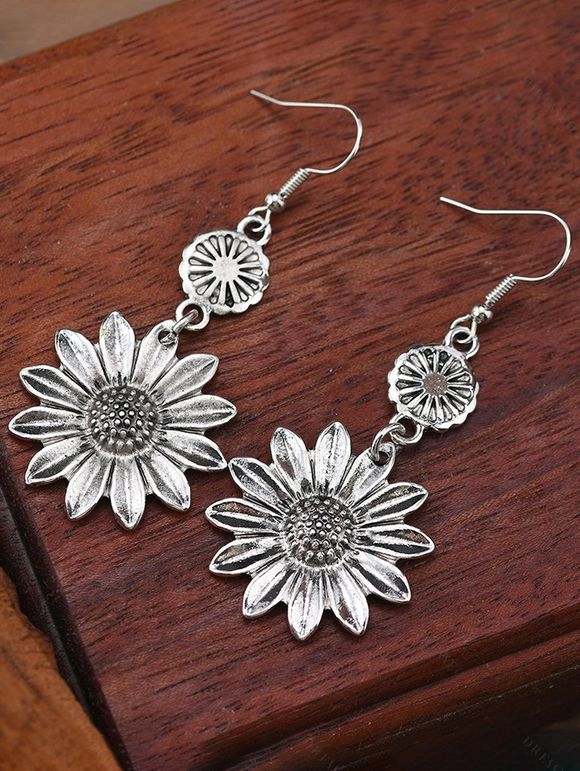 Boucles d'oreilles bohèmes citron tournesol vintage - Argent 
