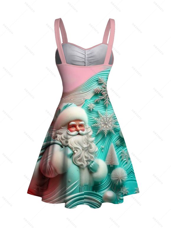 Robe de Noël mini froncée à imprimé Père Noël colorblock - multicolor XL | US 12
