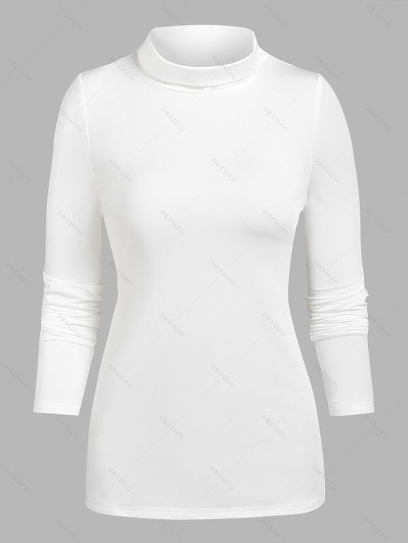 Ensemble robe en velours côtelé avec ceinture à boucle et nœud papillon et t-shirt uni à col montant - Vert Armée XXXL