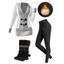 Contrast Color Mock Horn Button Plunge Neck Sweater And Fleece-lined Leggings Faux Fur Warmth Mid-calf Boots Outfit - Brun S | US 4