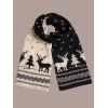 Écharpe à motif géométrique de sapin de Noël et flocons de neige et élans - Noir 