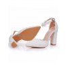 Floral Lace Panel Buckle Strap High Heels Elegance Wedding Sandals - Blanc EU 43