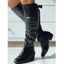 Solid Color Ruched Bowknot Knee-length Boots - Rouge EU 42
