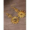 Boucles d'oreilles bohèmes citron tournesol vintage - d'or 