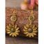 Boucles d'oreilles bohèmes citron tournesol vintage - Argent 