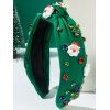 Bandeau de Noël avec nœud papillon, Père Noël et fausses pierres précieuses, accessoire de fête - Vert 