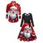 Christmas Couple Outfit Santa Claus Bell Print Belt Dress and Shirt Set - Rouge Vineux S | US 4
