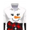 Christmas Couple Outfit Colorblock Snowman Plaid Scarf Print Hoodie Dress and Shirt Set - Noir S | US 4