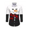 Christmas Couple Outfit Colorblock Snowman Plaid Scarf Print Hoodie Dress and Shirt Set - Noir S | US 4