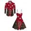 Holiday Couple Outfit Snowflake Christmas Tree Print Faux Fur Dress and Shirt Set - Rouge Vineux S | US 4
