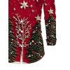 Holiday Couple Outfit Snowflake Christmas Tree Print Faux Fur Dress and Shirt Set - Rouge Vineux S | US 4