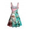 Robe de Noël mini froncée à imprimé Père Noël colorblock - multicolor XL | US 12