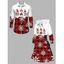 Christmas Couple Outfit Plaid Santa Claus Snowflake Print Hoodie Dress and Shirt Set - Rouge Vineux S | US 4