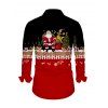 Colorblock Couple Outfit Santa Claus Christmas Tree Print Hoodie Dress and Shirt Set - Rouge Vineux S | US 4