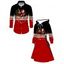 Colorblock Couple Outfit Santa Claus Christmas Tree Print Hoodie Dress and Shirt Set - Rouge Vineux S | US 4