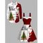 Christmas Couple Outfit Santa Claus Christmas Tree Print Faux Fur Dress and Shirt Set - Rouge Vineux S | US 4