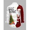 Christmas Couple Outfit Santa Claus Christmas Tree Print Faux Fur Dress and Shirt Set - Rouge Vineux S | US 4