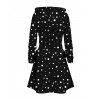 Robe sweat à capuche de Noël à pois, imprimé Père Noël et lettres, à lacets - Noir XXXXXL | US 20