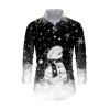 Christmas Couple Outfit Snowman Snowflake Print Hoodie Dress and Shirt Set - Noir S | US 4