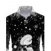 Christmas Couple Outfit Snowman Snowflake Print Hoodie Dress and Shirt Set - Noir S | US 4