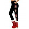 Leggings de Noël imprimé Père Noël et canne à sucre - Noir XXL | US 14
