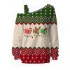Sweat-shirt de Noël à blocs de couleurs, imprimé flocons de neige en zigzag et lettres avec boucle - multicolor XXXXXL | US 20