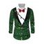 Chemise de Noël pour homme, manches longues, imprimée en 3D avec des chaînes d'éclairs - Vert profond 5XL