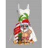 Christmas Couple Outfit Santa Claus Surfing Board Print Faux Fur Dress and Shirt Set - Blanc S | US 4