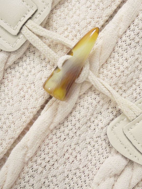 Winter Women Outfit Plaid Horn Faux Fur Hooded Coat Leggings and Boots Set - Beige S | US 4