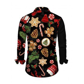 Holiday Couple Outfit Christmas Elements Print Belt Dress and Shirt Set