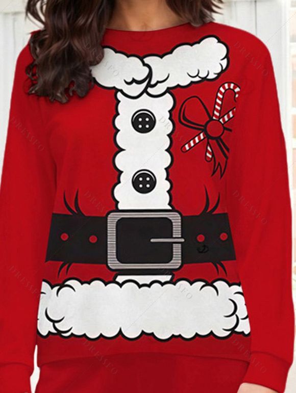 Ensemble de pyjama de Noël imprimé 3D pour femme - Rouge S | US 4