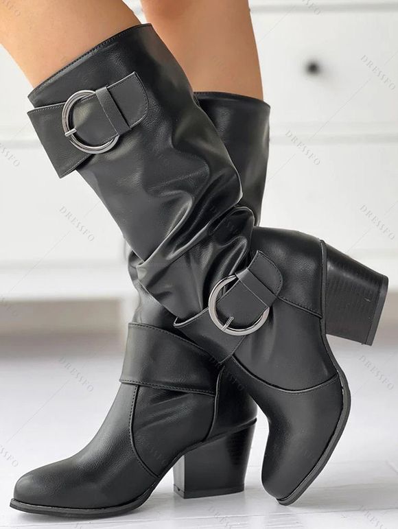 Winter Women Outfit Plaid Belted Handkerchief Dress and Earrings Boots Set - Rouge Vineux S | US 4