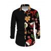 Holiday Couple Outfit Christmas Elements Print Belt Dress and Shirt Set - Noir S | US 4