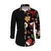 Chemise de Noël pour homme avec imprimé bonhomme en pain d'épice et éléments de Noël - Noir XL