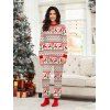 Ensemble de pyjama de Noël pour femme, imprimé géométrique sapin de Noël et élan - Rouge S | US 4