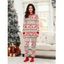 Ensemble de pyjama de Noël pour femme, imprimé géométrique sapin de Noël et élan - Rouge S | US 4