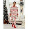 Ensemble de pyjama homme à imprimé géométrique sapin de Noël et élan - Rouge L