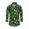 Chemise de Noël pour homme, manches longues, imprimé sapin de Noël intégral - Vert Armée XL